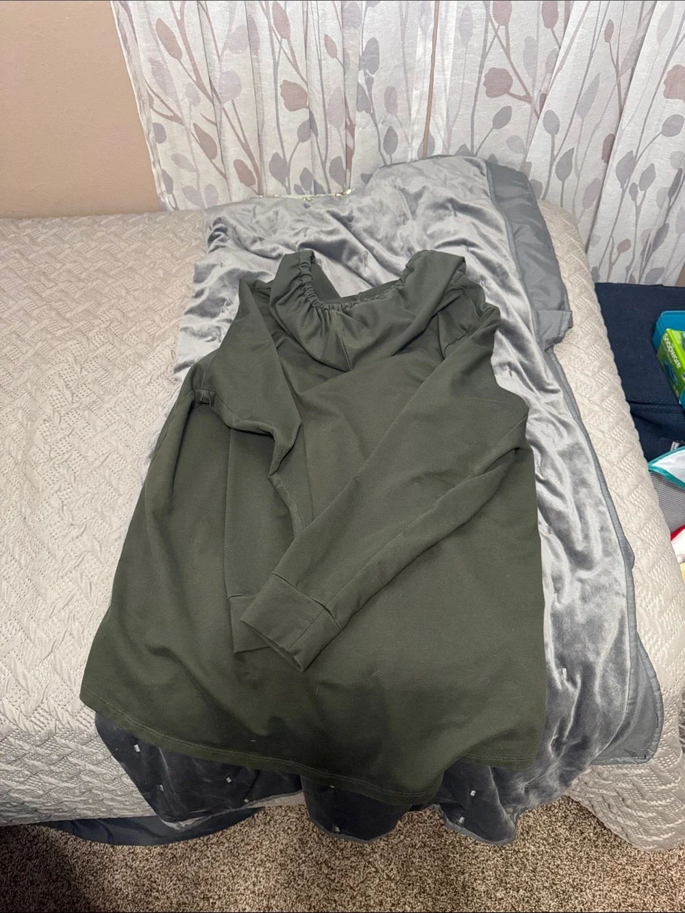 Michael Kors Olive Green Studded MK Hooded Pullover